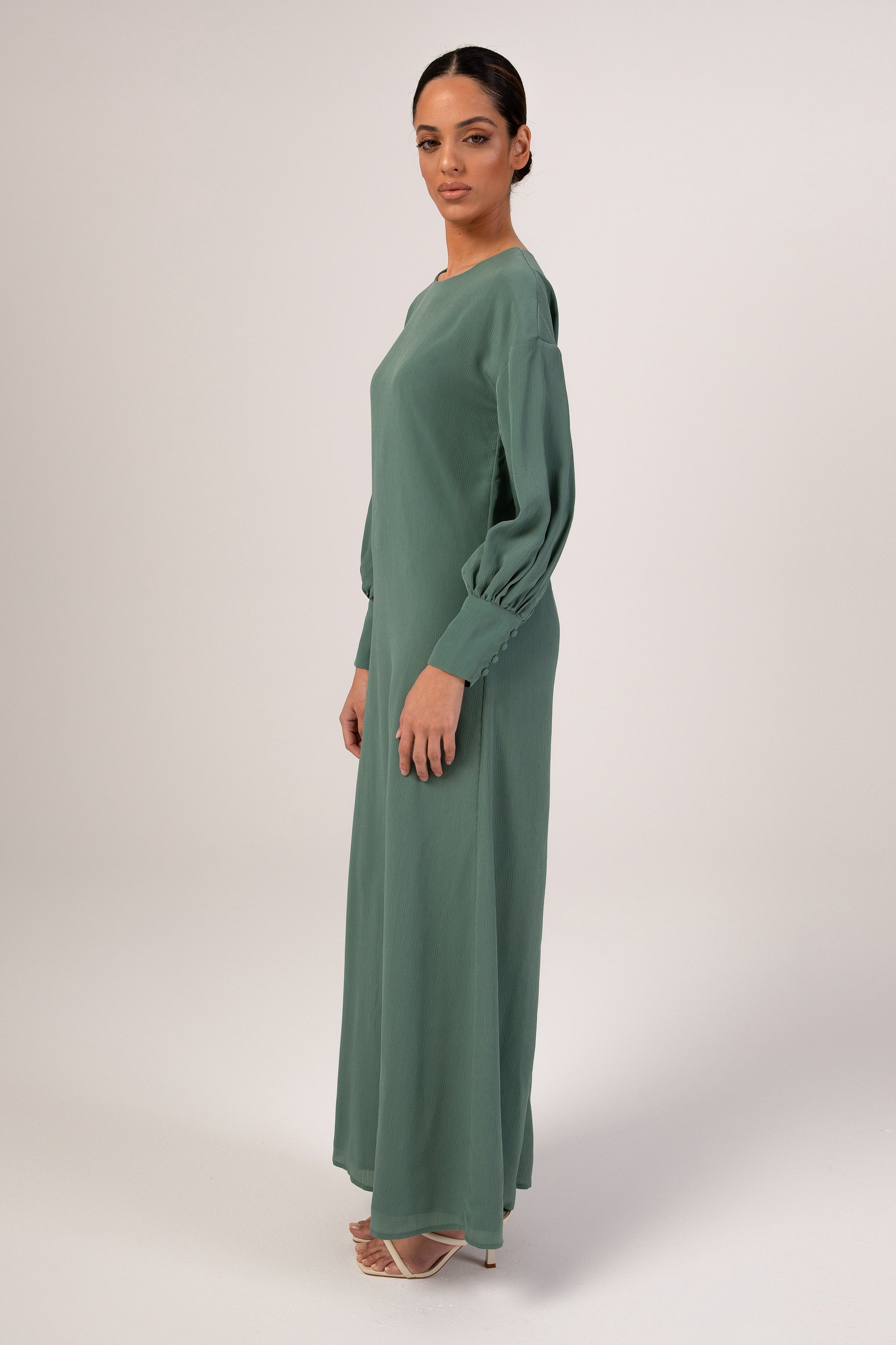 Madina Textured Maxi Dress - Sage Veiled 