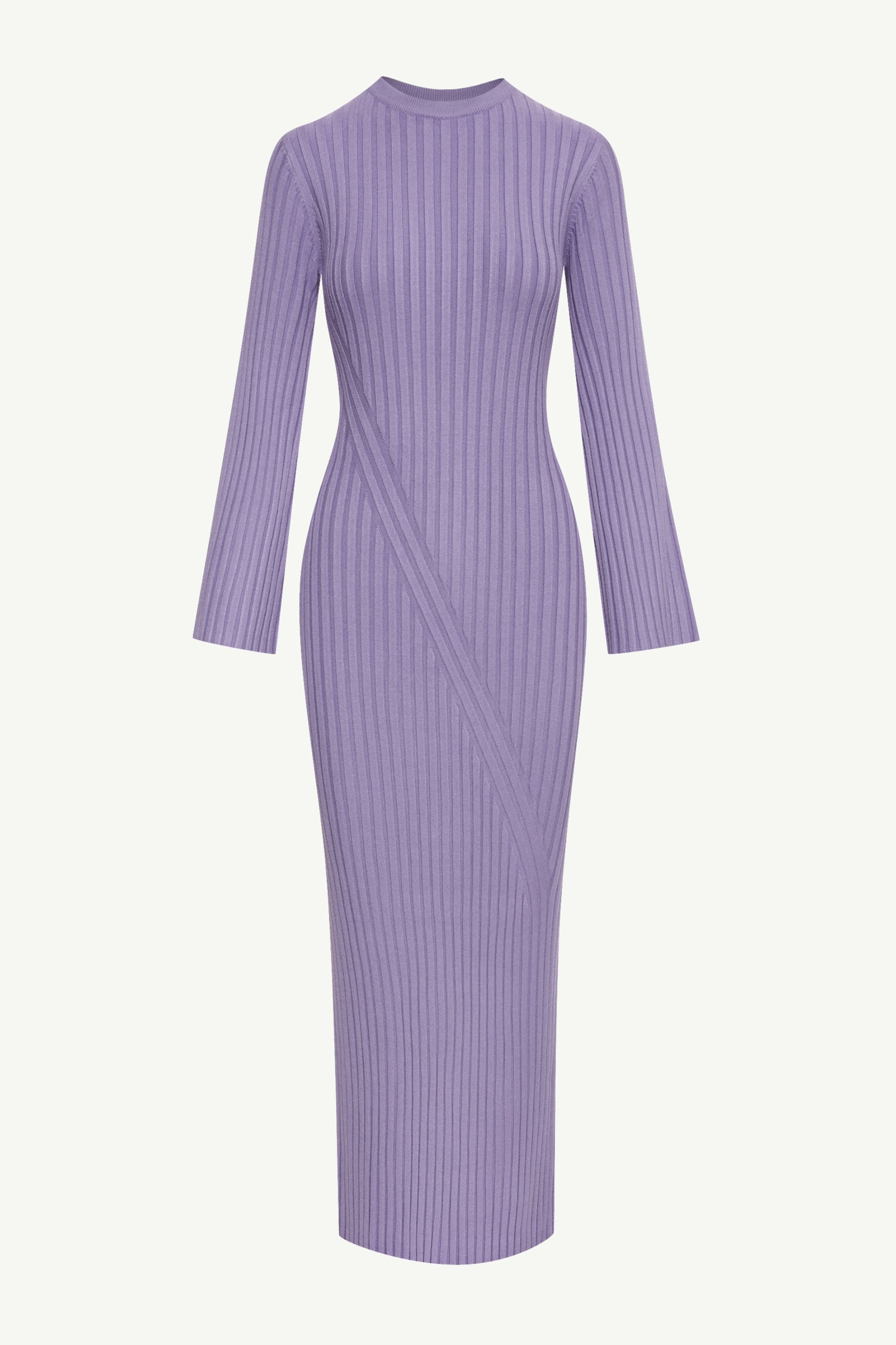 Melanie Ribbed Knit Maxi Dress - Lavender Clothing Veiled 