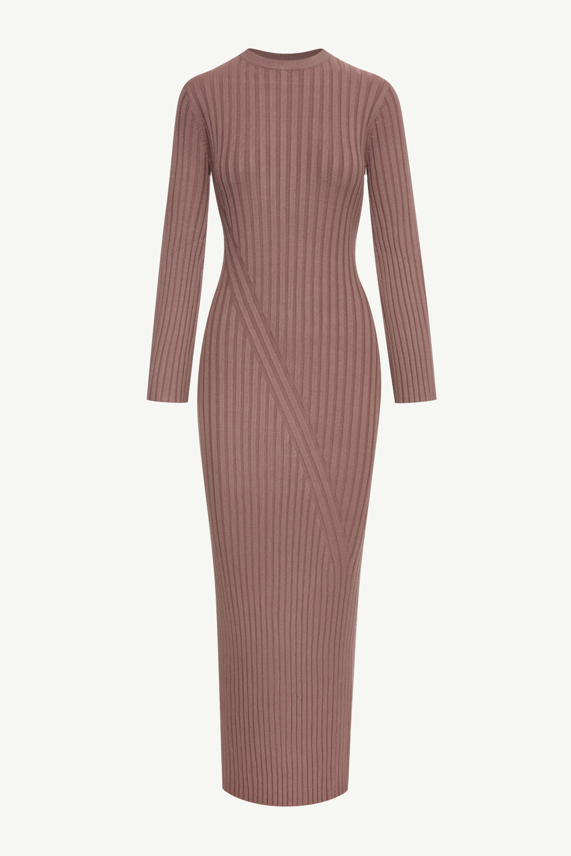 Melanie Ribbed Knit Maxi Dress - Taupe Clothing Veiled 