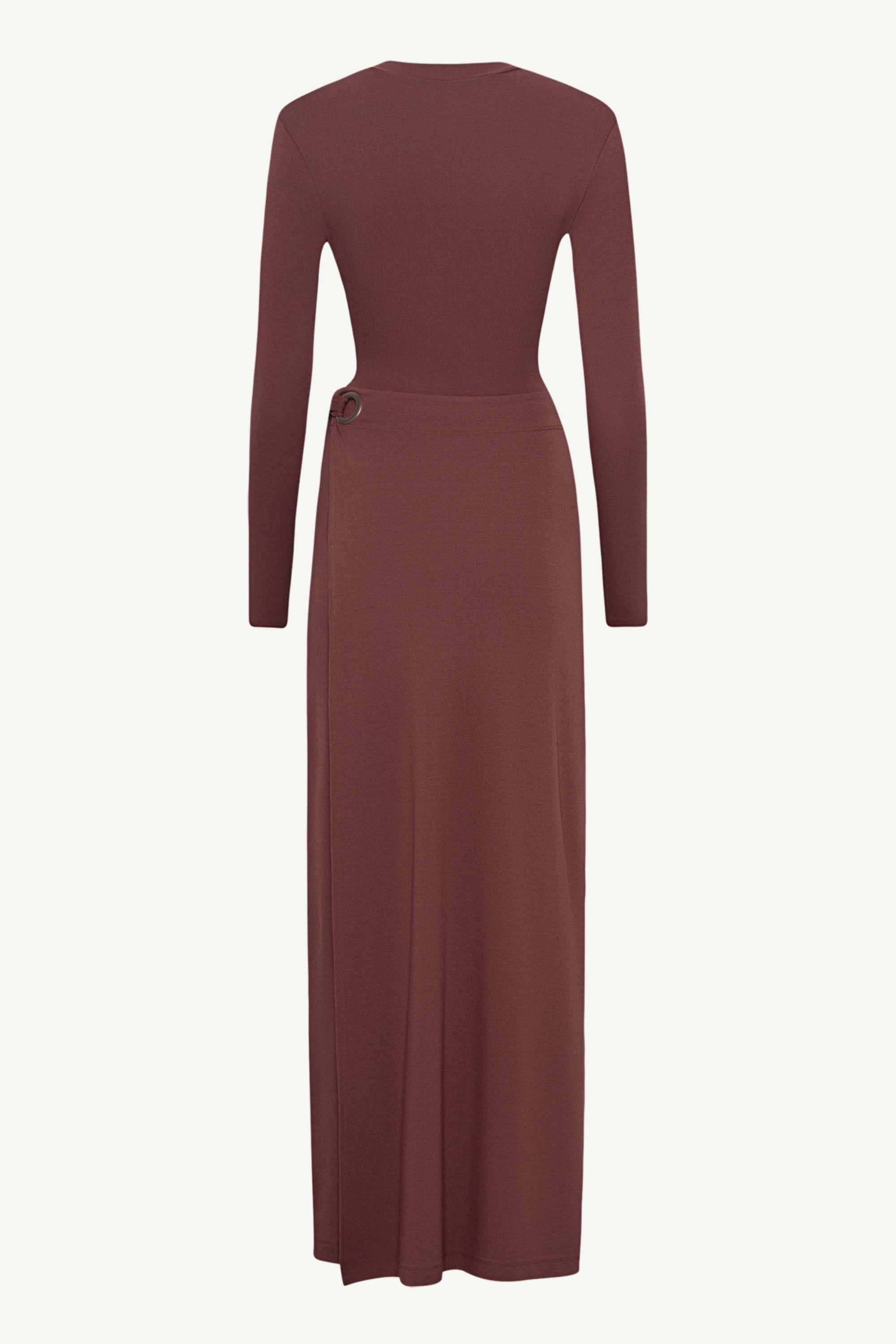 Melissa Jersey Maxi Dress with Wrap Skirt - Brown Clothing Veiled 