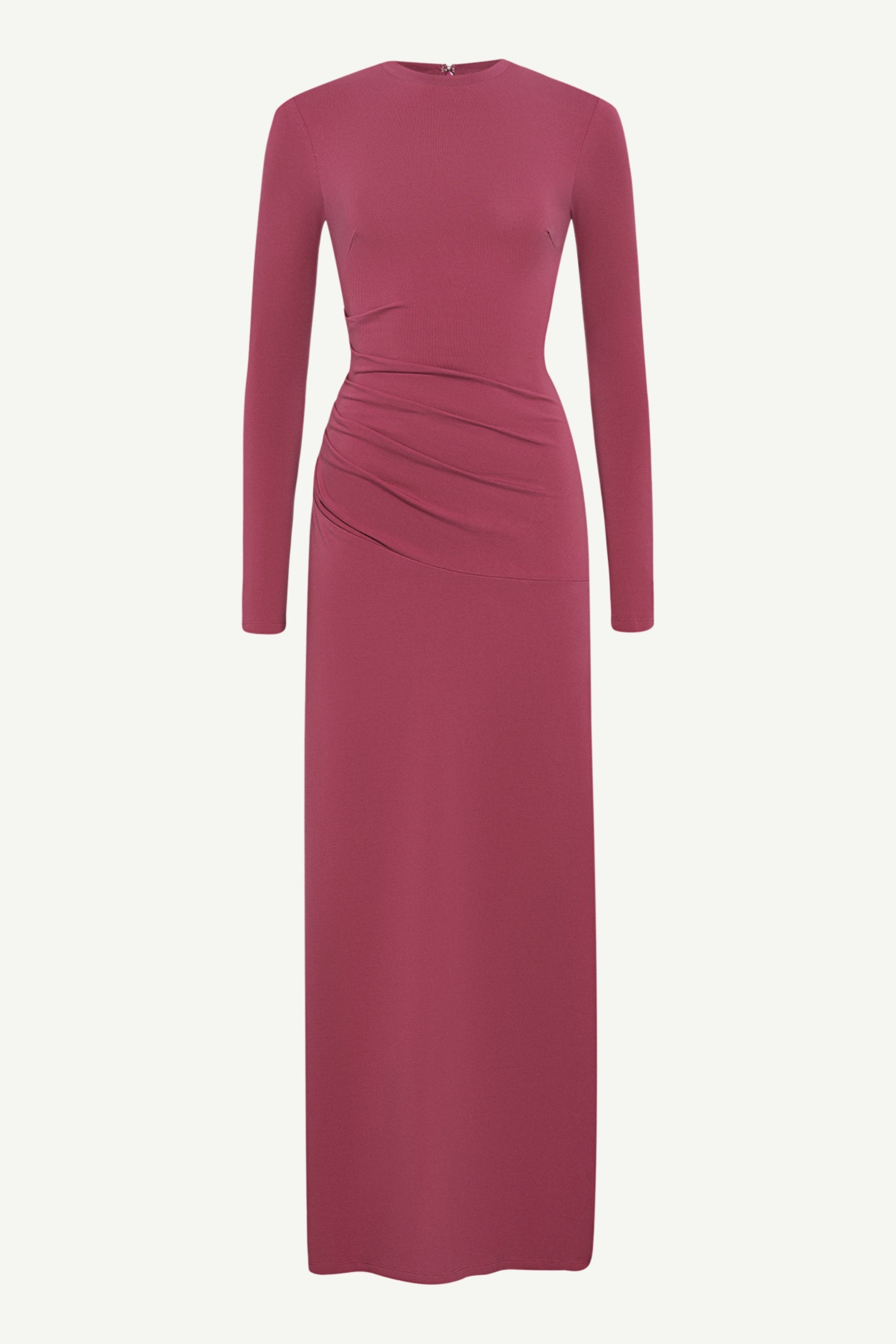 Natalie Rouched Jersey Maxi Dress - Dry Rose Clothing Veiled 