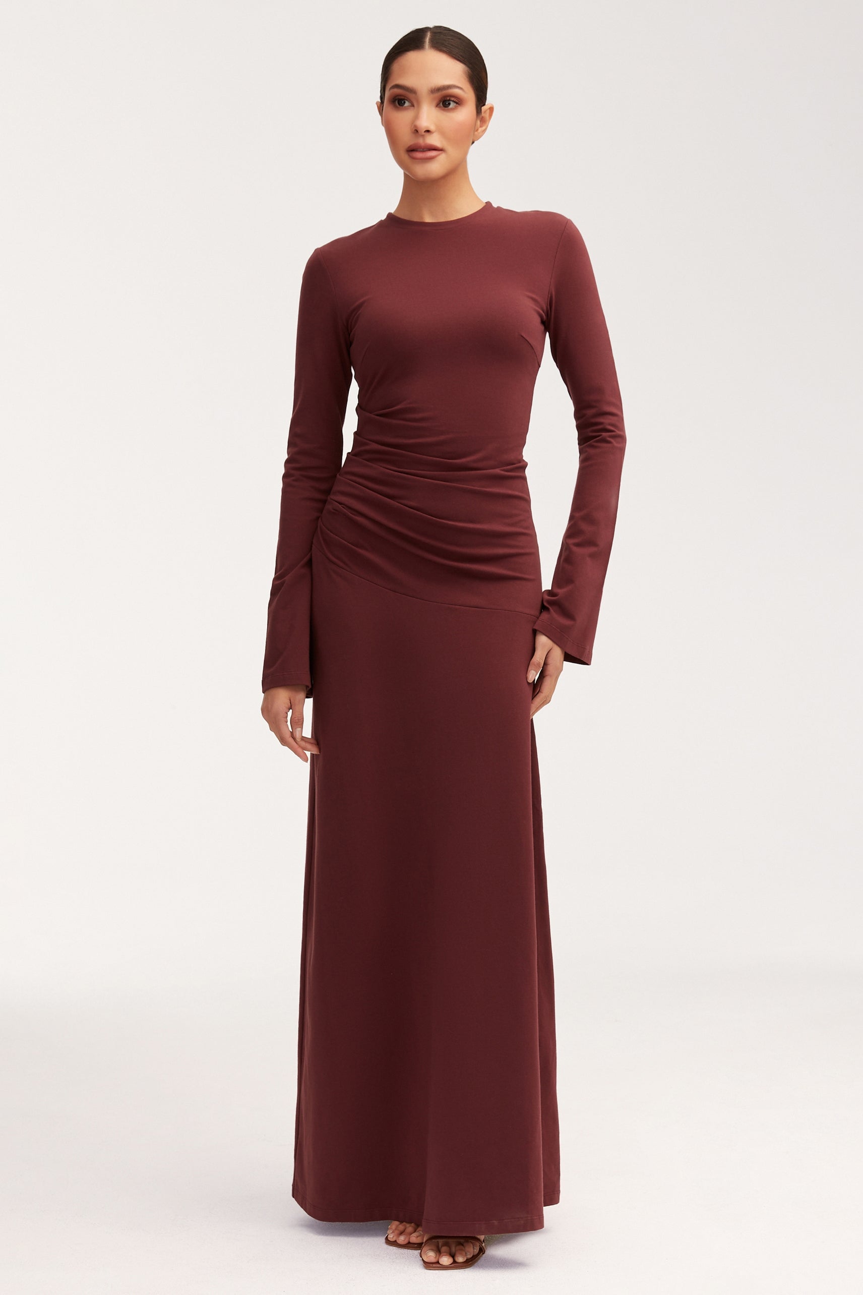 Natalie Rouched Jersey Maxi Dress - Port Royale Dresses Veiled 