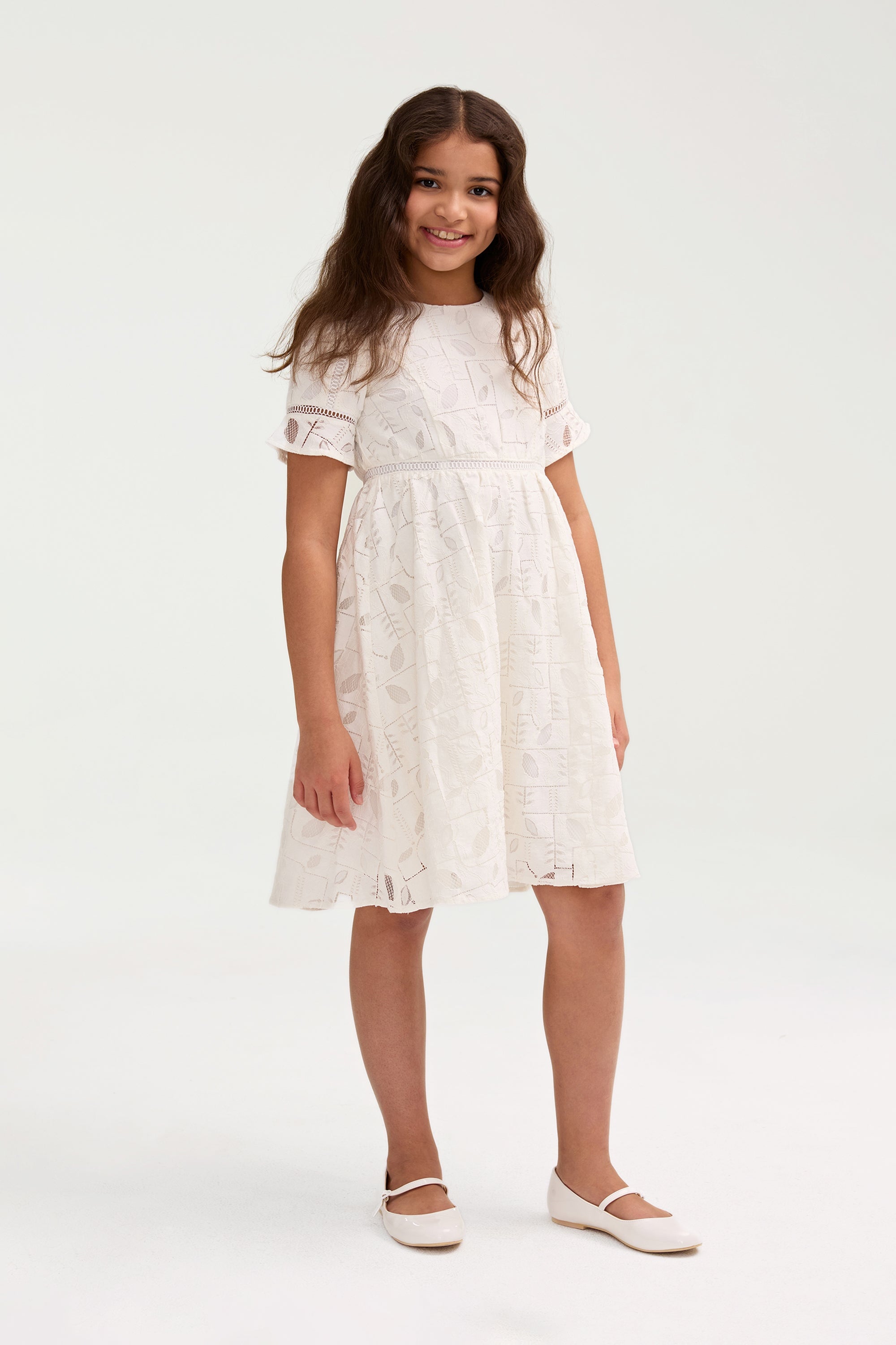 Rayaa White Lace Dress (Girls) Clothing Veiled 