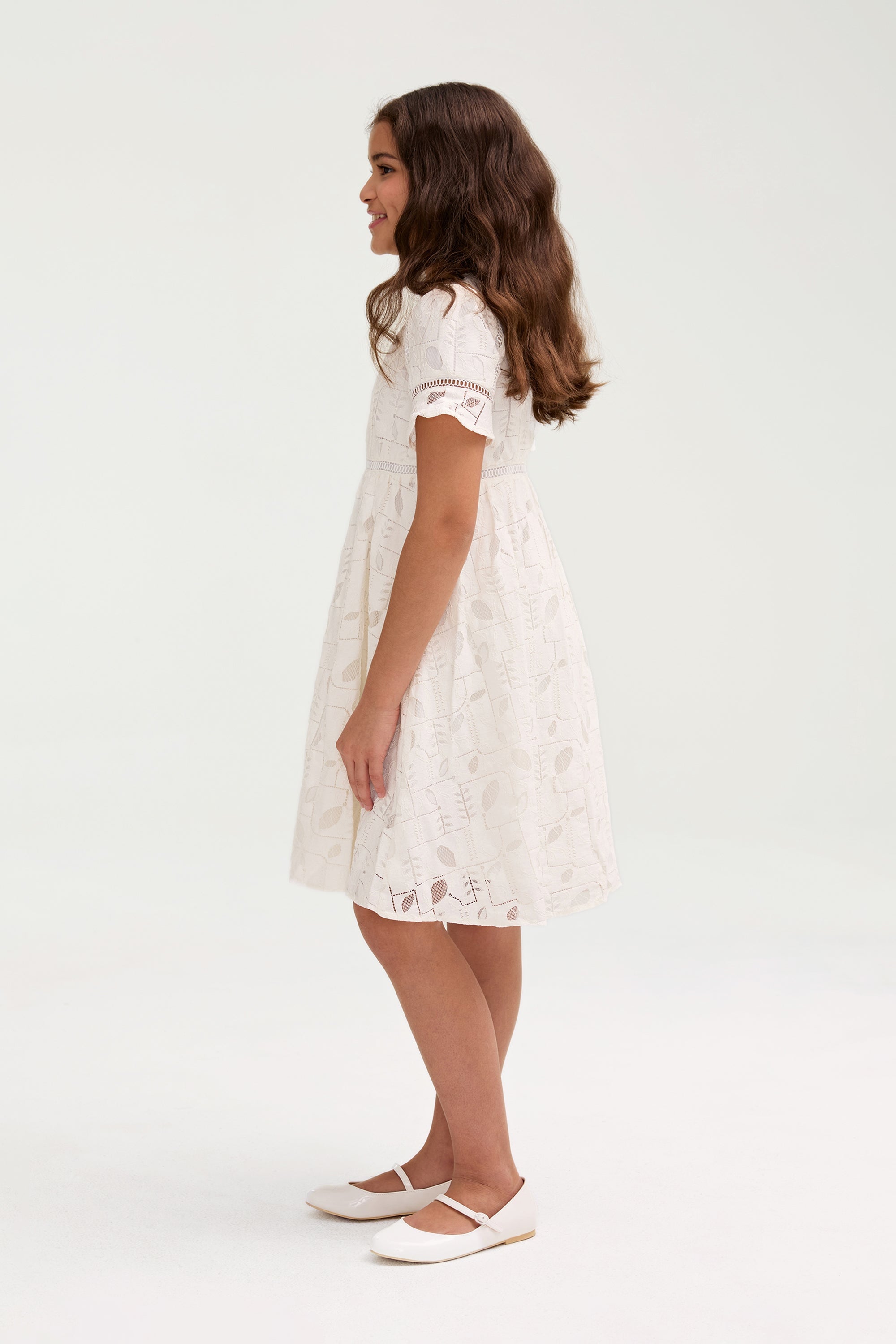 Rayaa White Lace Dress (Girls) Clothing Veiled 