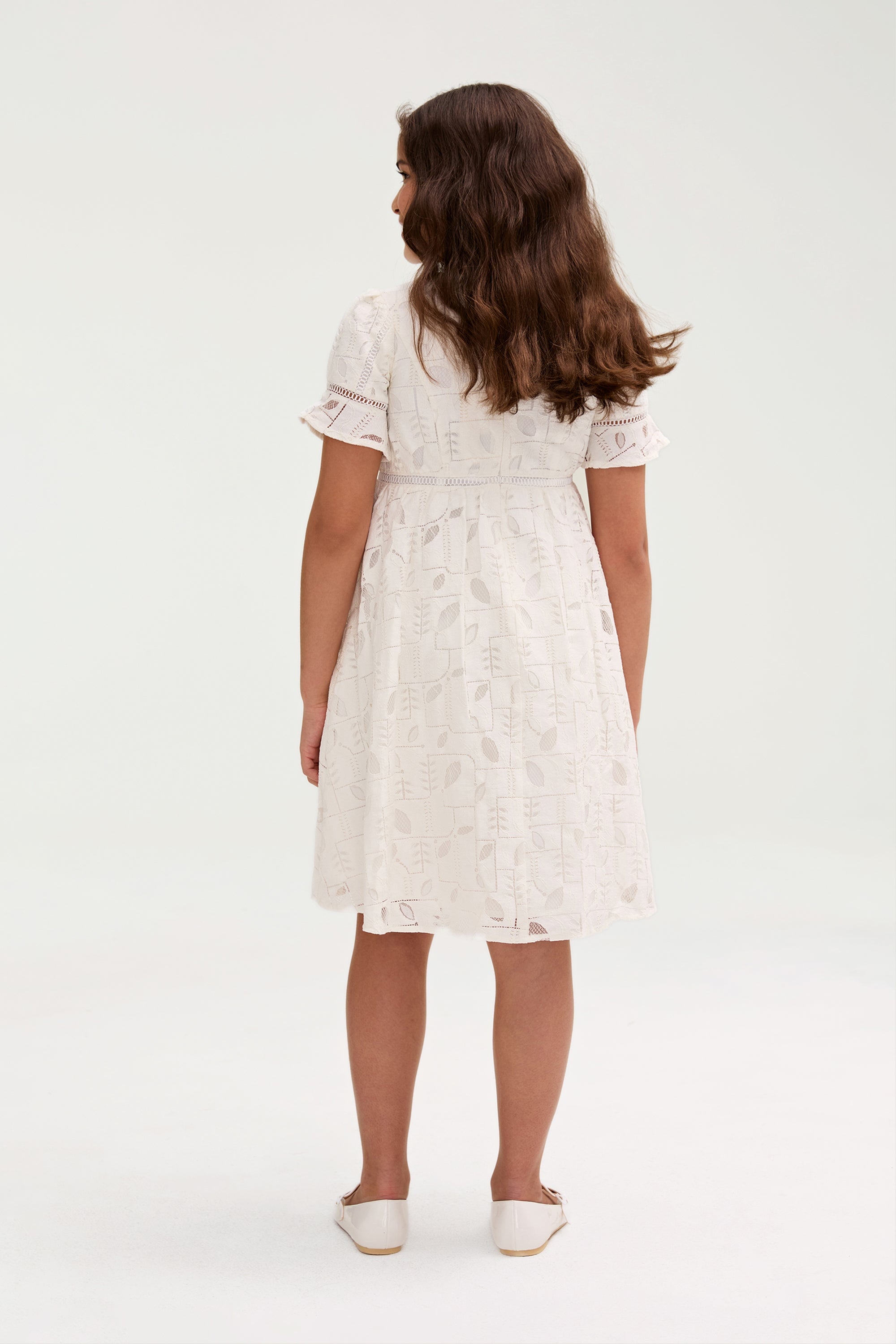 Rayaa White Lace Dress (Girls) Clothing Veiled 