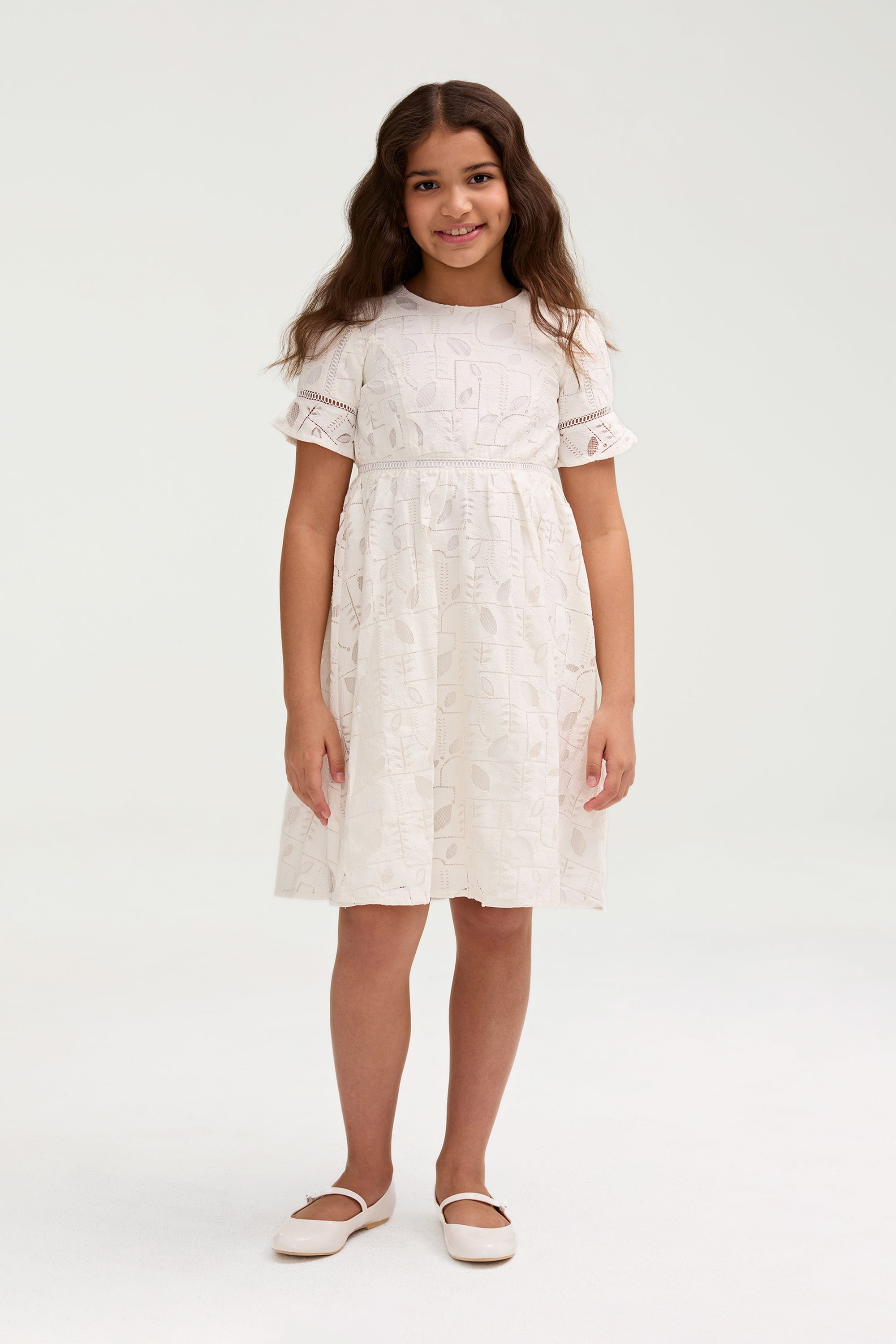 Rayaa White Lace Dress (Girls) Clothing Veiled 