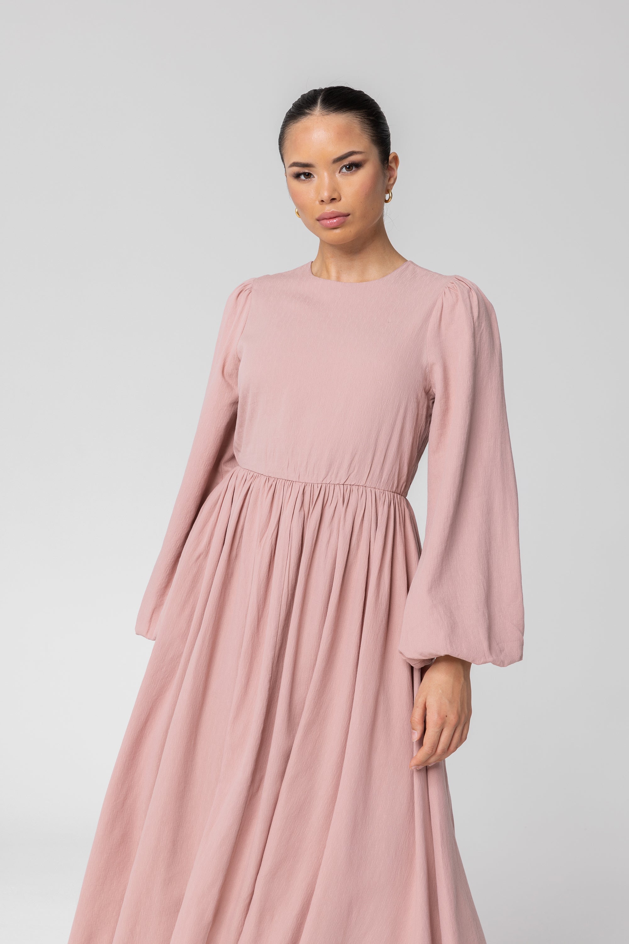 Rola Flowy A-Line Maxi Dress - Dusty Pink Veiled Collection 