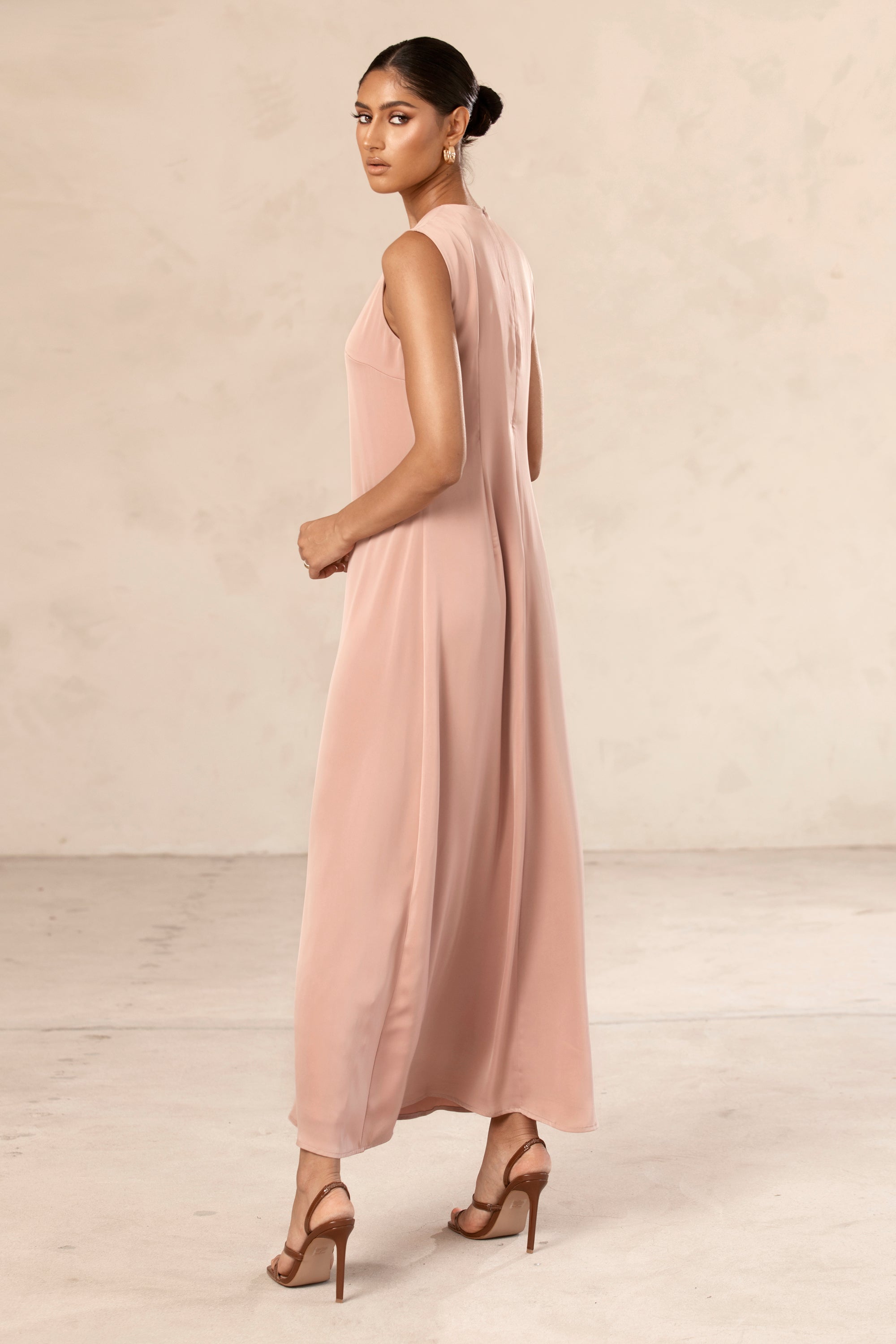 Sadia Sleeveless Maxi Dress & Skirt Set - Dusty Rose Veiled Collection 