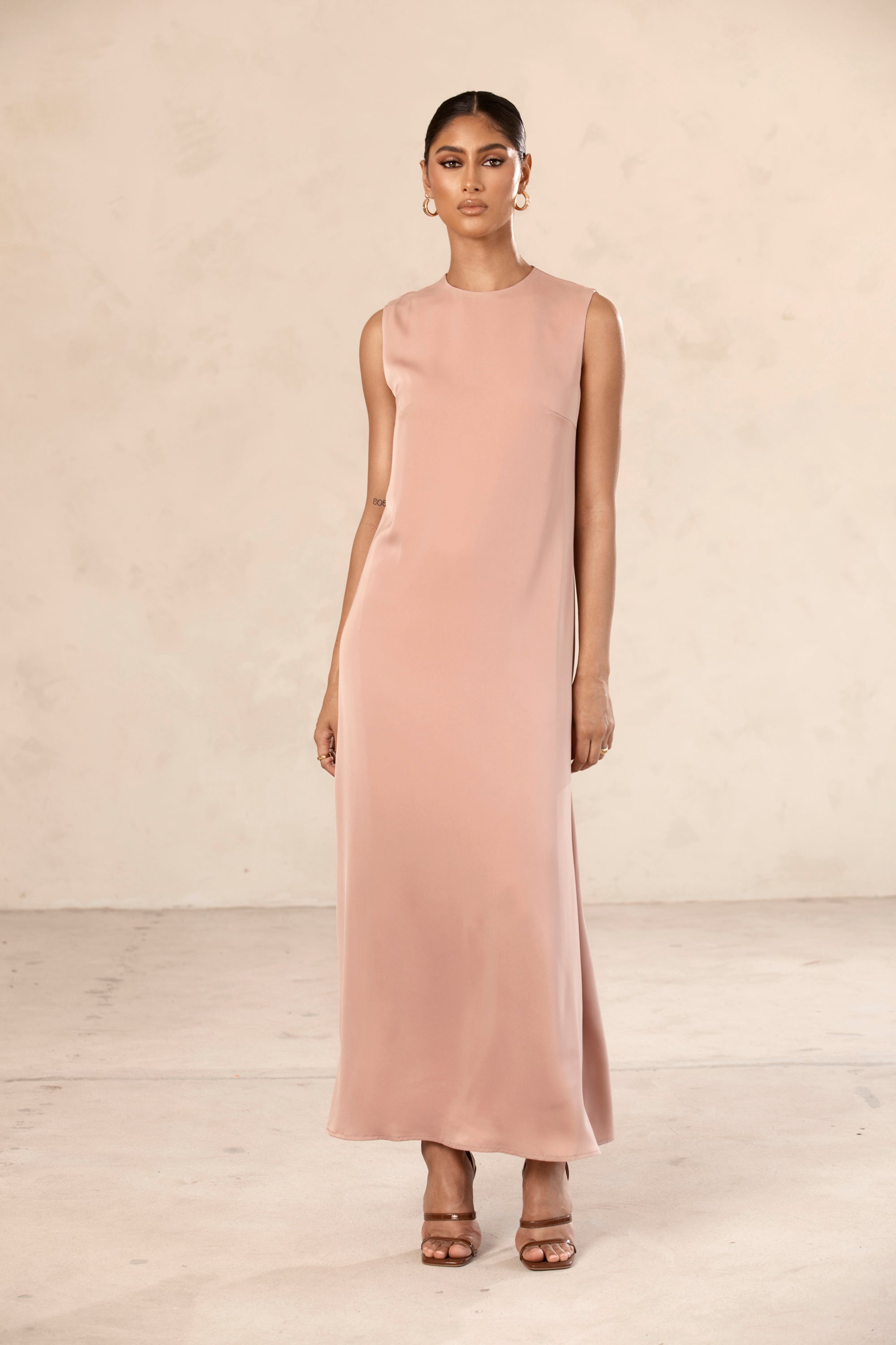 Sadia Sleeveless Maxi Dress & Skirt Set - Dusty Rose Veiled Collection 