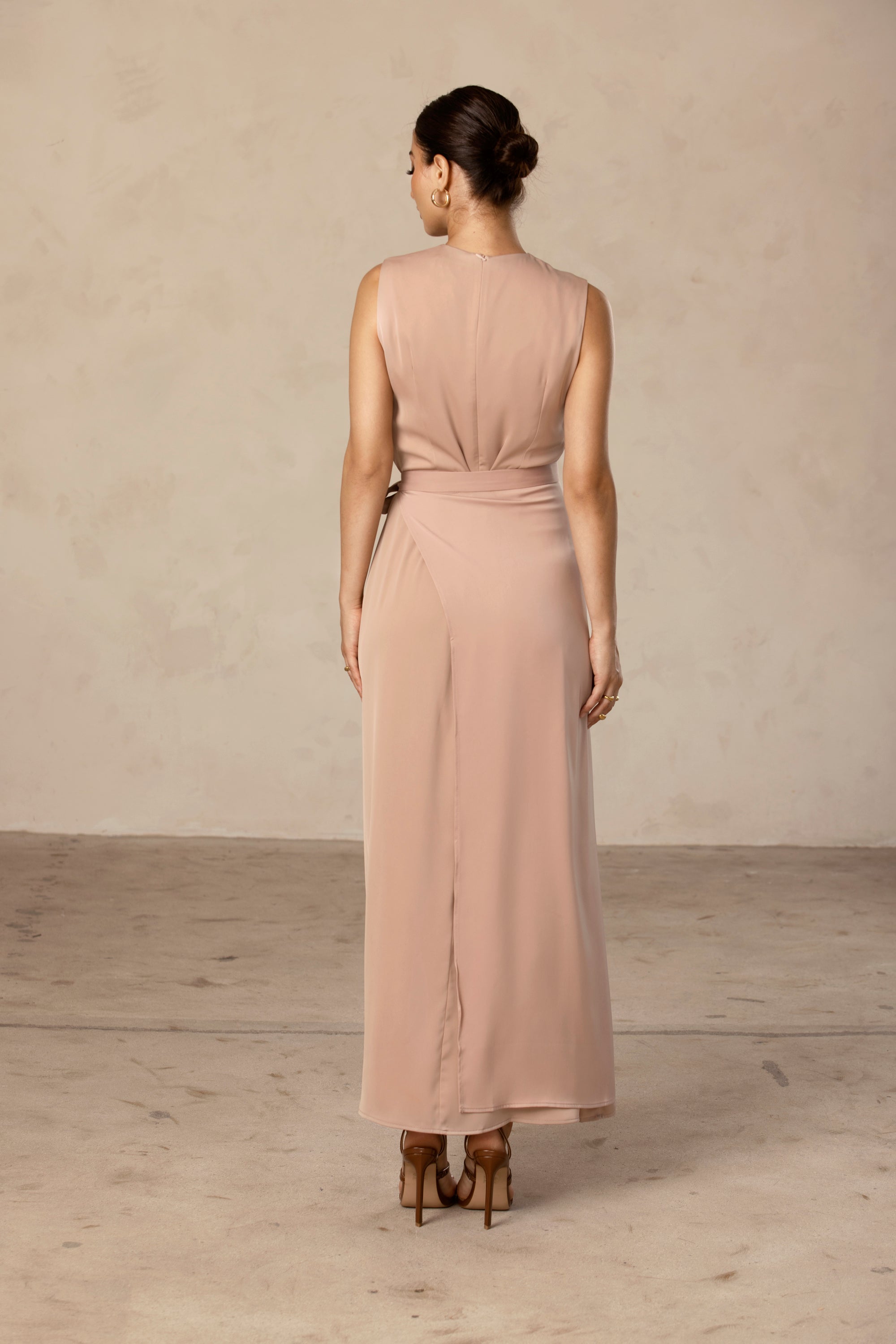 Sadia Sleeveless Maxi Dress & Skirt Set - Mink Veiled Collection 