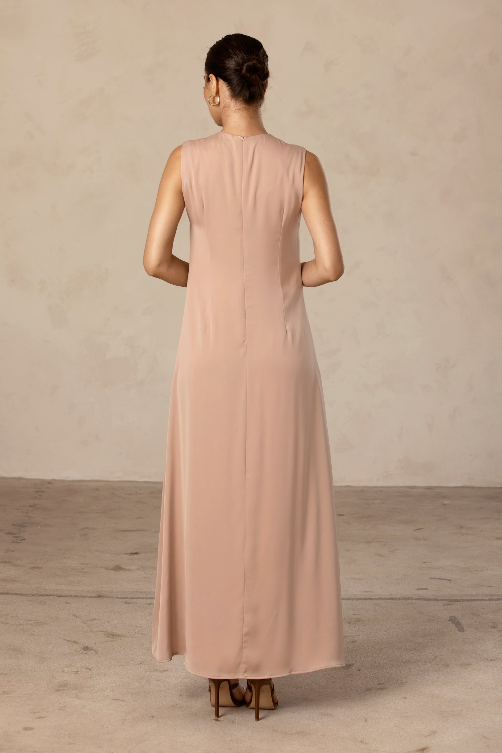 Sadia Sleeveless Maxi Dress & Skirt Set - Mink Veiled Collection 