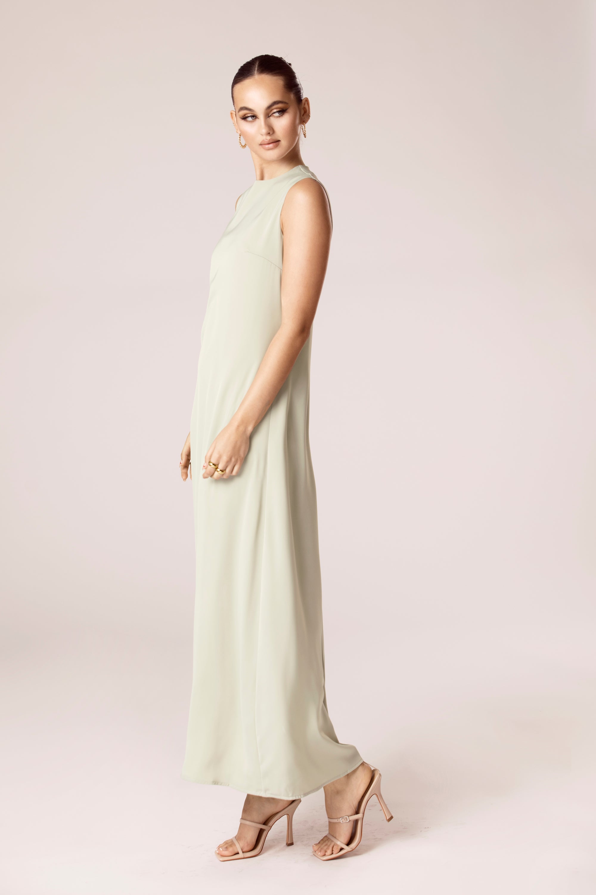 Sadia Sleeveless Maxi Dress & Skirt Set - Sage Veiled Collection 