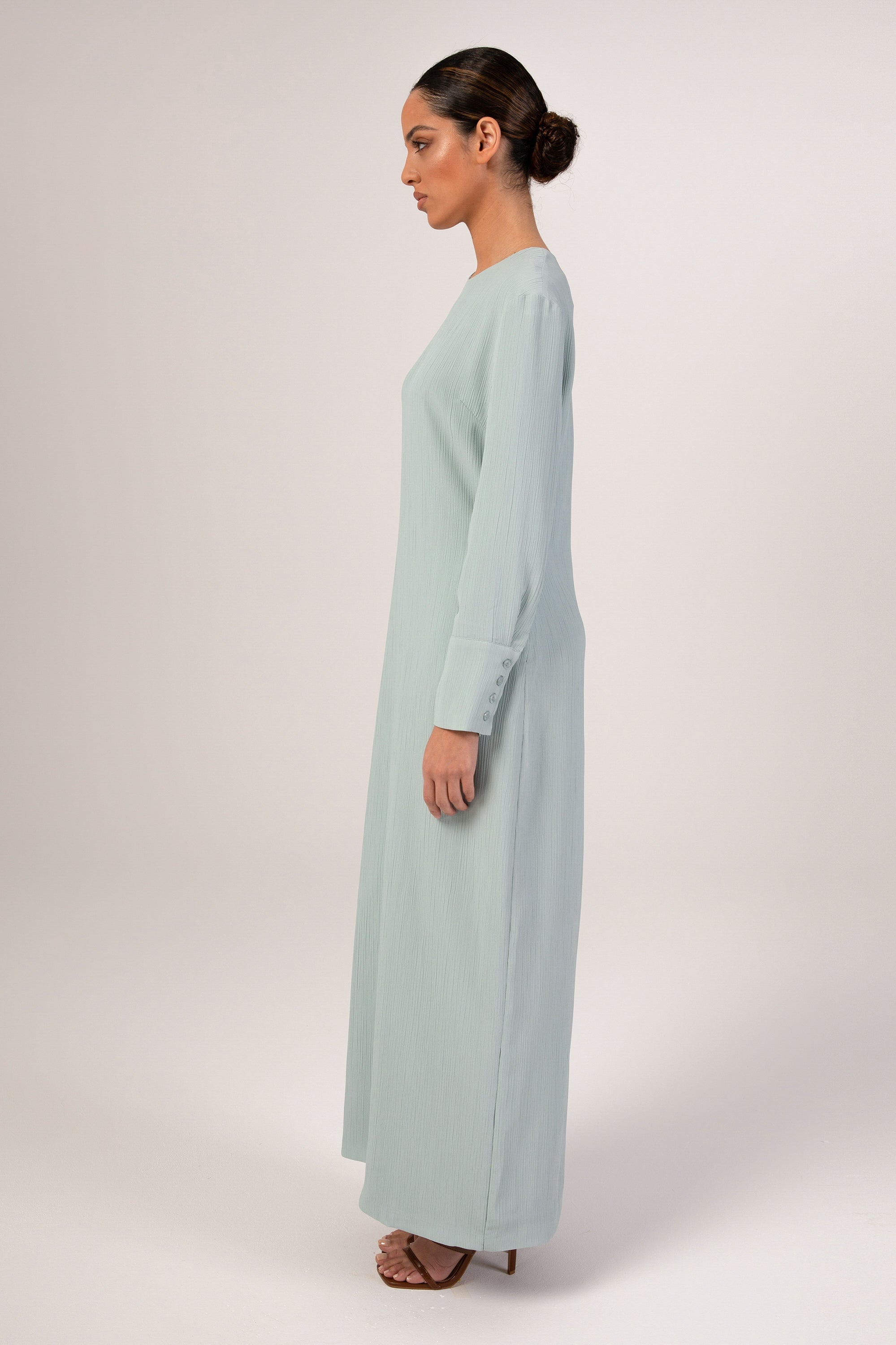 Sajda Textured Maxi Dress - Stillwater Veiled 