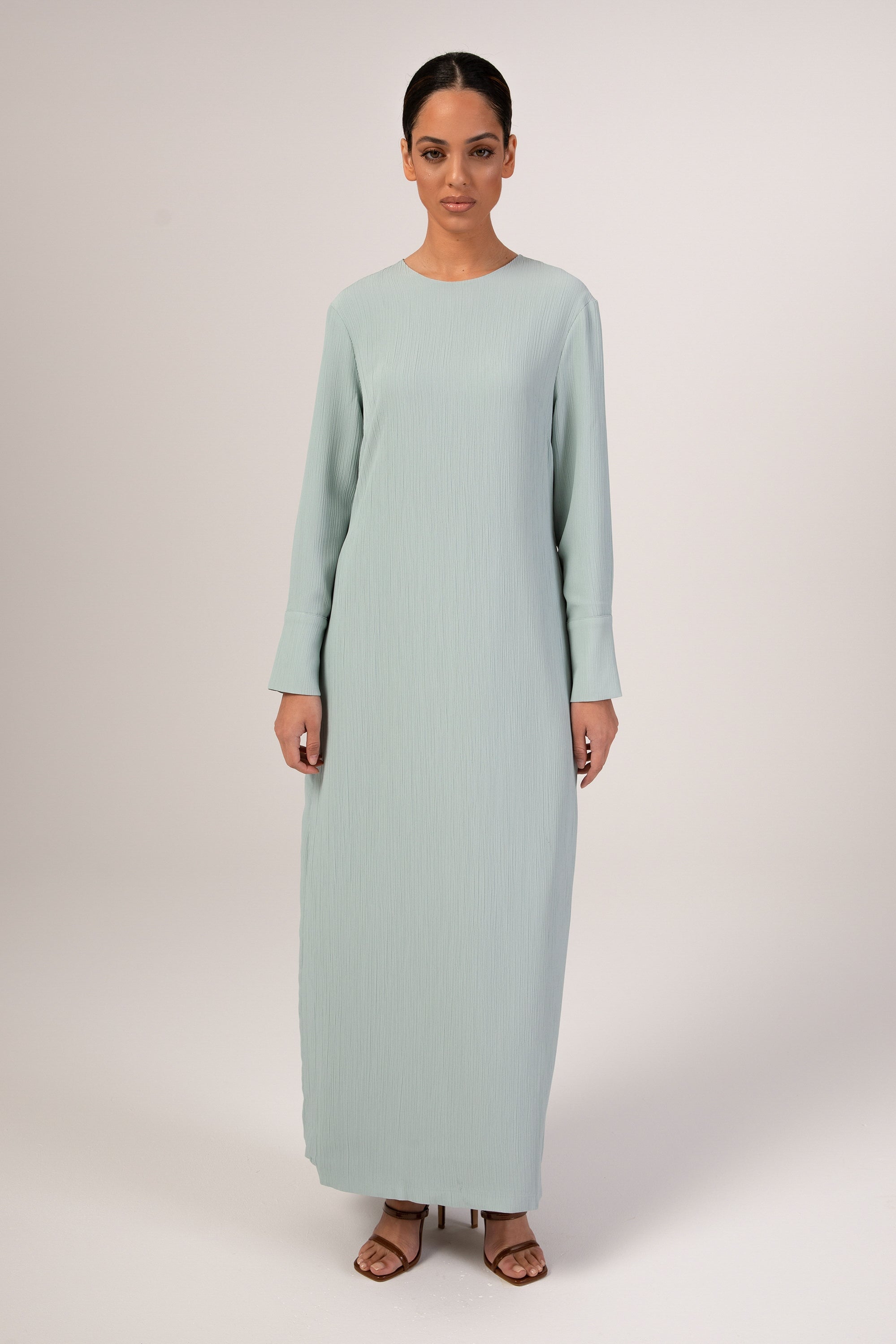 Sajda Textured Maxi Dress - Stillwater Veiled 