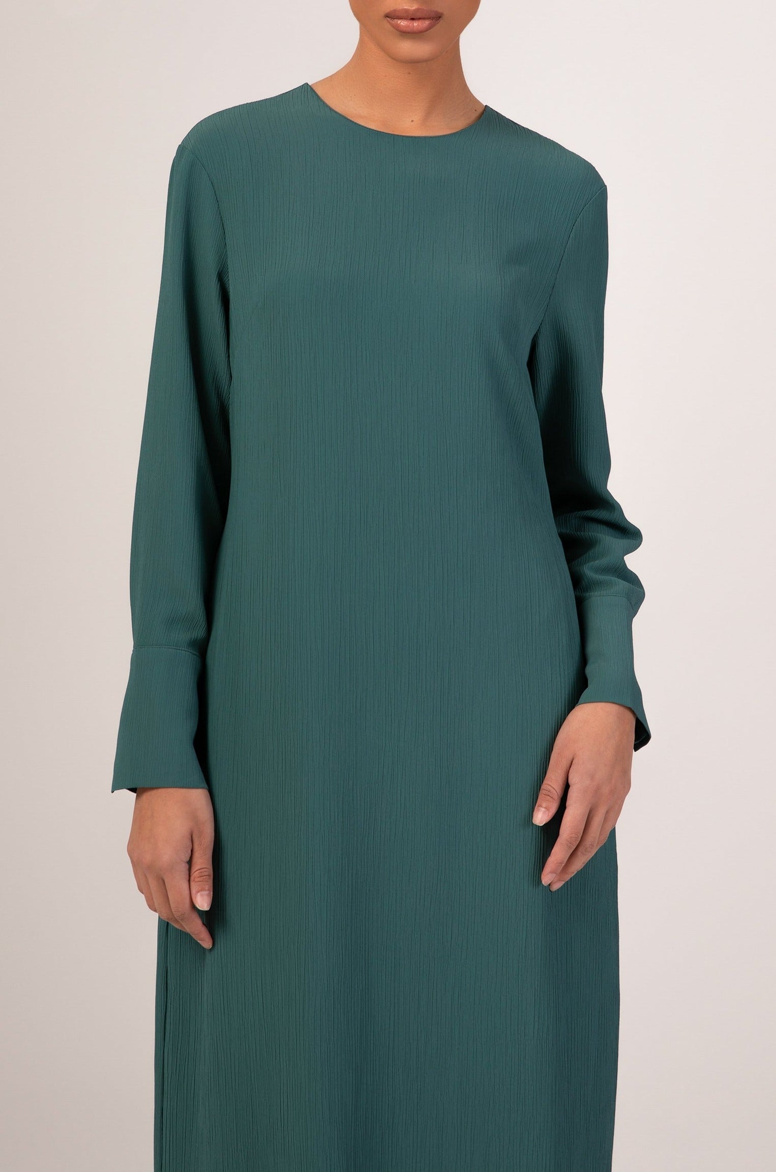 Sajda Textured Maxi Dress - Teal Veiled 