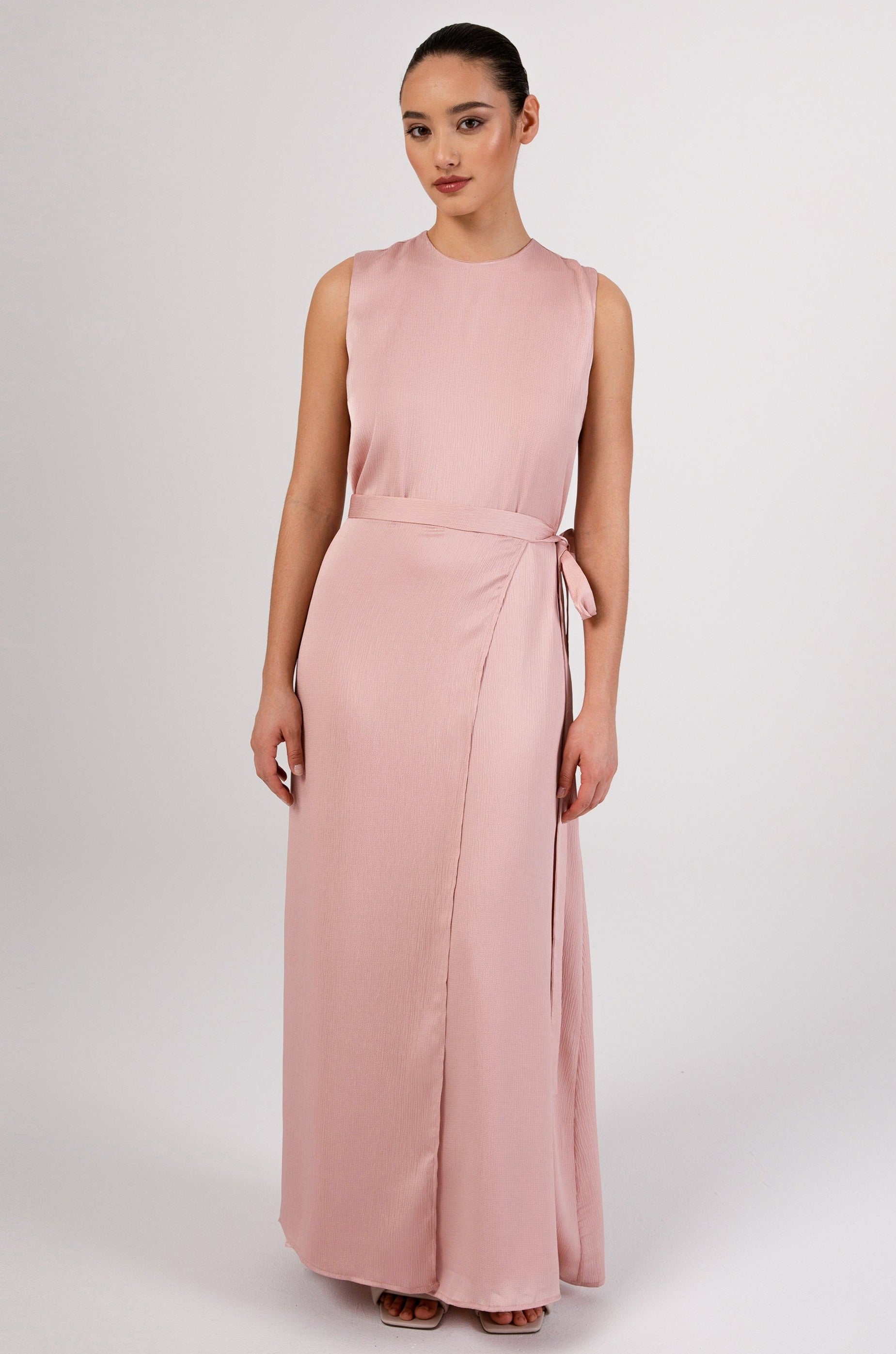 Salma Sleeveless Maxi Dress & Skirt Set - Dusty Pink Veiled 