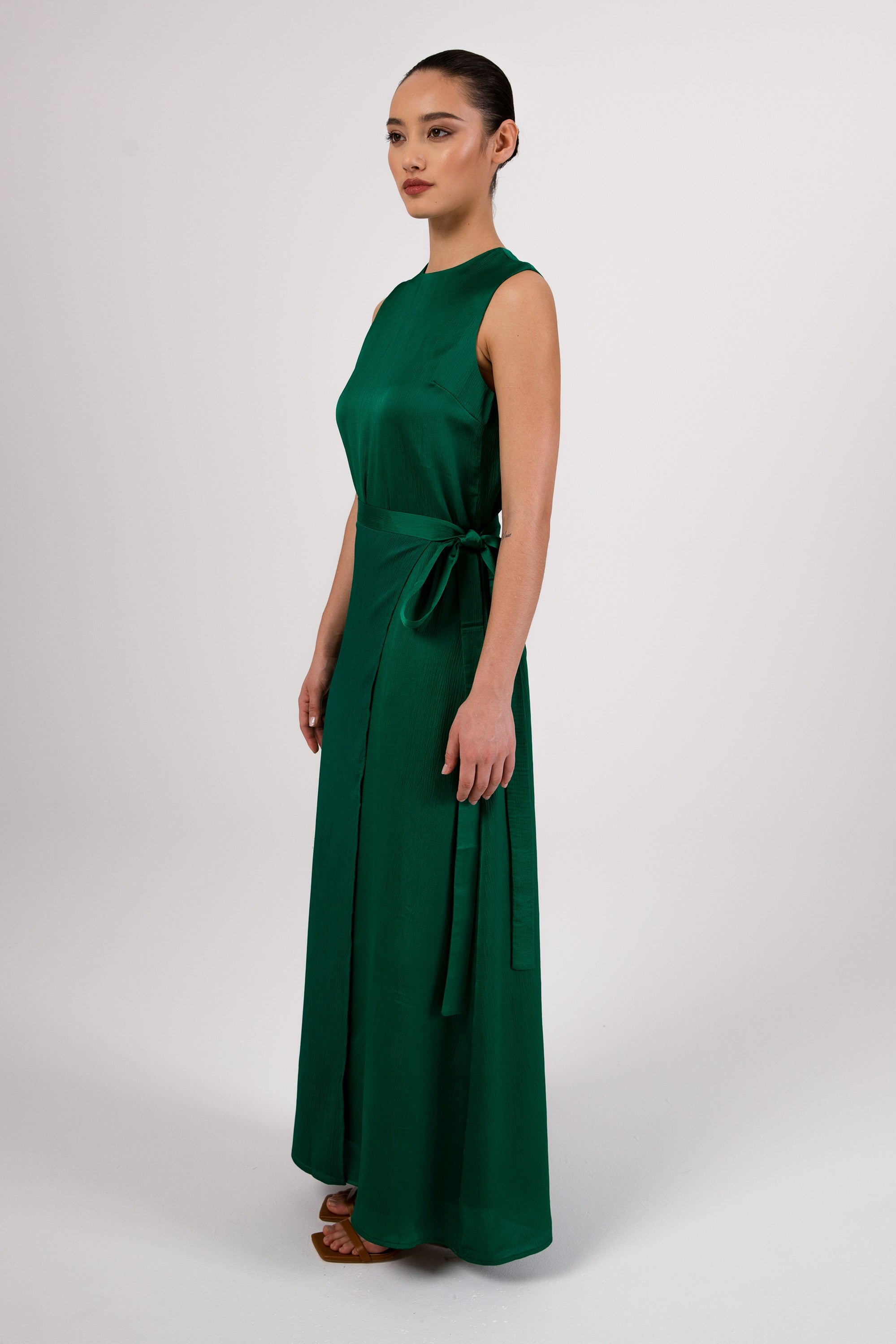 Salma Sleeveless Maxi Dress & Skirt Set - Jade Veiled 