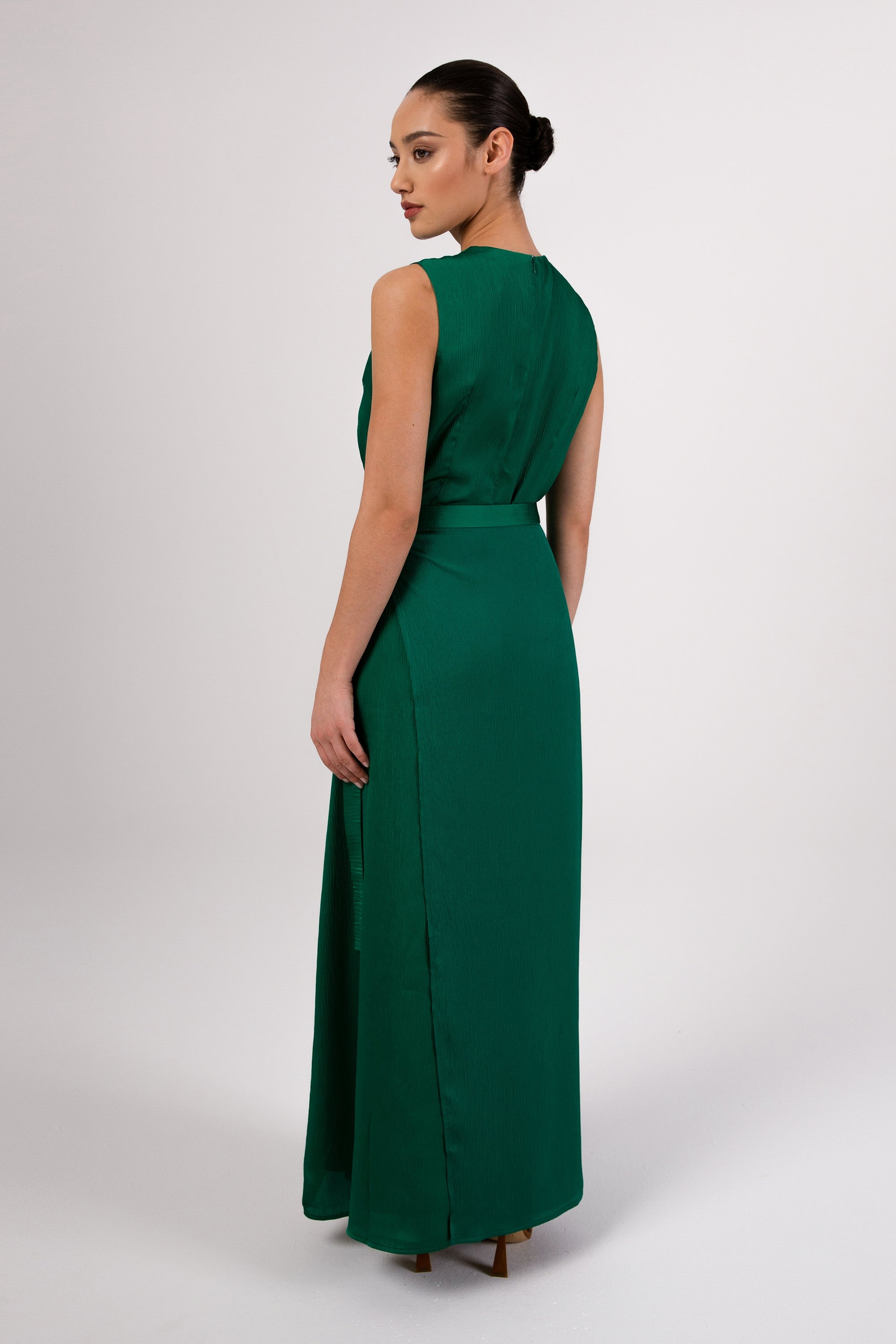 Salma Sleeveless Maxi Dress & Skirt Set - Jade Veiled 