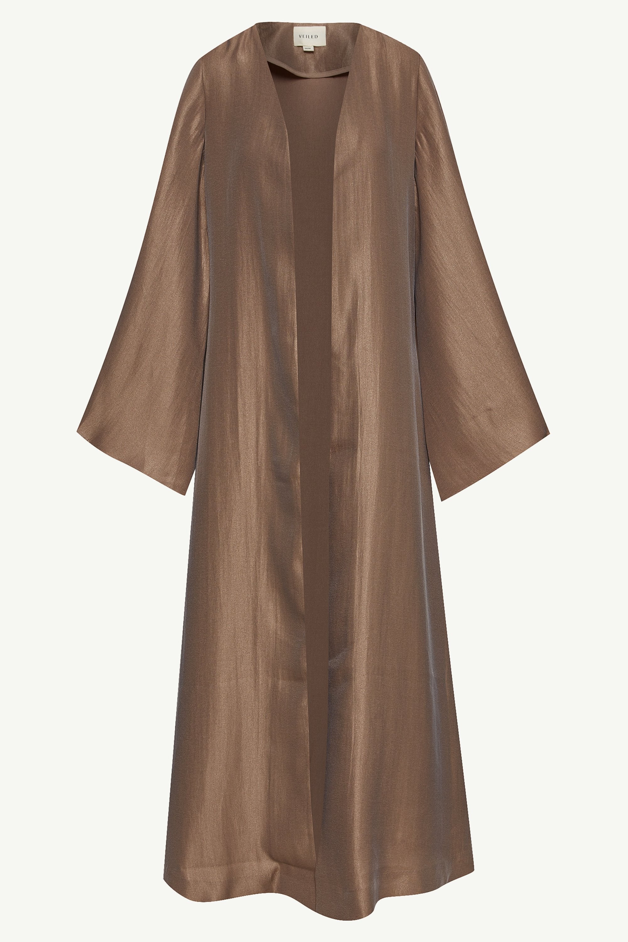 Seema Flare Sleeve Open Abaya - Taupe Clothing Veiled 