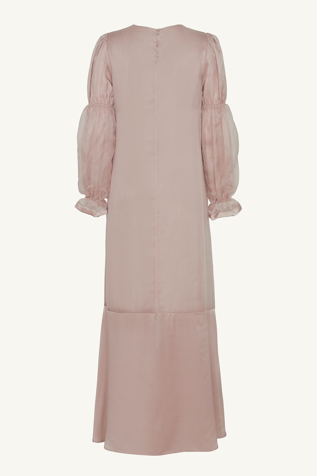 Silk Organza Satin Trim Maxi Dress - Sepia Rose Clothing Veiled 