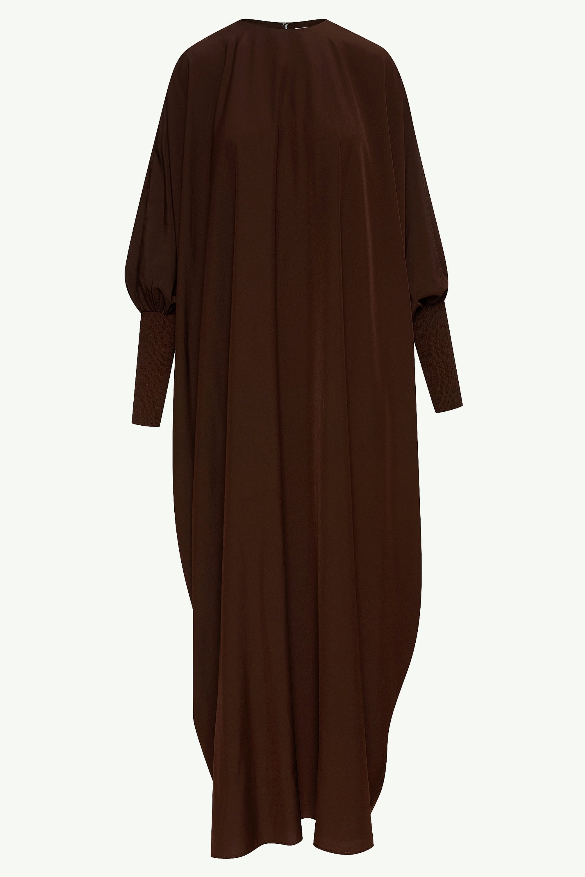 Suha Smocked Sleeve Kaftan - Espresso Clothing Veiled 